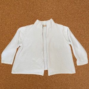 Kate Hill Woman Chenille Zip Up off white sweater